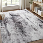 Toneed Abstract Area Rug Modern Washable Rug Soft Non Slip Rug Low Pile for Bedroom Living Room Dining Room Slate Grey 5x7 Feet