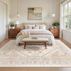 zesthome 5x7 Area Rugs - Ultra-Thin Washble Rug, Stain Resistant Anti Slip Backing Rugs for Living Room,Bedroom, Vintage Home Decor Area Rug