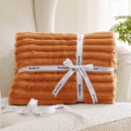 Bedsure Soft Full Size Fleece Blankets for Bed Orange 84"x90"