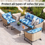 8 Piece Outdoor Cushion Covers, Patio Sofa Cushion Covers, Stretch Fit