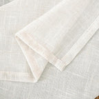 LAMIT 95 Inches Long Cream Linen Curtains for Living Room, Back Tab and Rod Pocket Linen Textured Curtains Light Filtering Boho Drapes for Bedroom/Dining Room, Set of 2, 52 x 95 Inch
