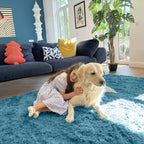 OLANLY 5x8 Machine Washable Large Area Rugs for Living Room, Bedroom, Soft Fluffy Shaggy Bedside Rug, Indoor Floor Carpet for Kids Girls and Boys, Dorms, Nursery, Home Decor Aesthetic, Slate Blue
