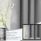 NICETOWN Short Faux Linen Light Grey Blackout Curtains 63 inches Long for Kitchen - Privacy Panels for Living Room Bedroom, Modern Farmhouse Style Easy Care Grommet Top, 2 Panels, W42 by L63