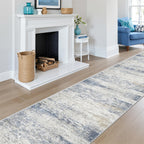 Restydon 2x12 Runner Rug Non Slip,Washable Hallway Runner Rug,Blue
