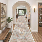 zesthome Washable Runner Rug 2.5x14 - Stain Resistant Entryway Rug,Ultra-Thin Kitchen Rugs, Anti Slip Backing Runner Rugs for Entrance Laundry Room Indoor Hallway (Orange,2.5'x14')