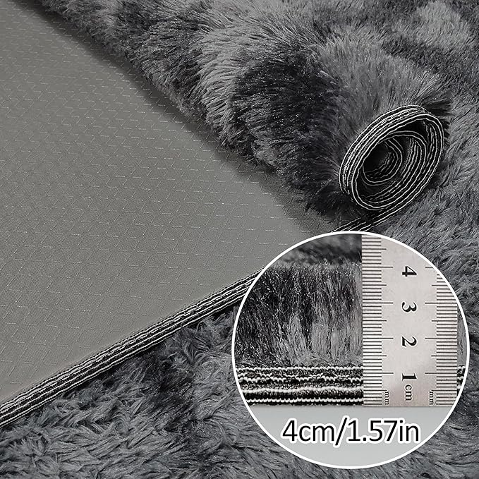 Small Tie-Dyed Area Rug for Bedroom 3x5 Mini Black Grey Fluffy Rug Mat Bedside Throw Rug for Kids Room Boys Teens Nursery Baby Dorm Living Room Home Decor Aesthetic Carpets