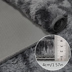 JiaoBaba Tie-Dyed Runner Rug for Bedroom Black Grey 2x5ft Fluffy Area Rug Bedside Runner Rug for Kids Room Boys Teens Nursery Baby Living Room Dorm Home Decor Carpets