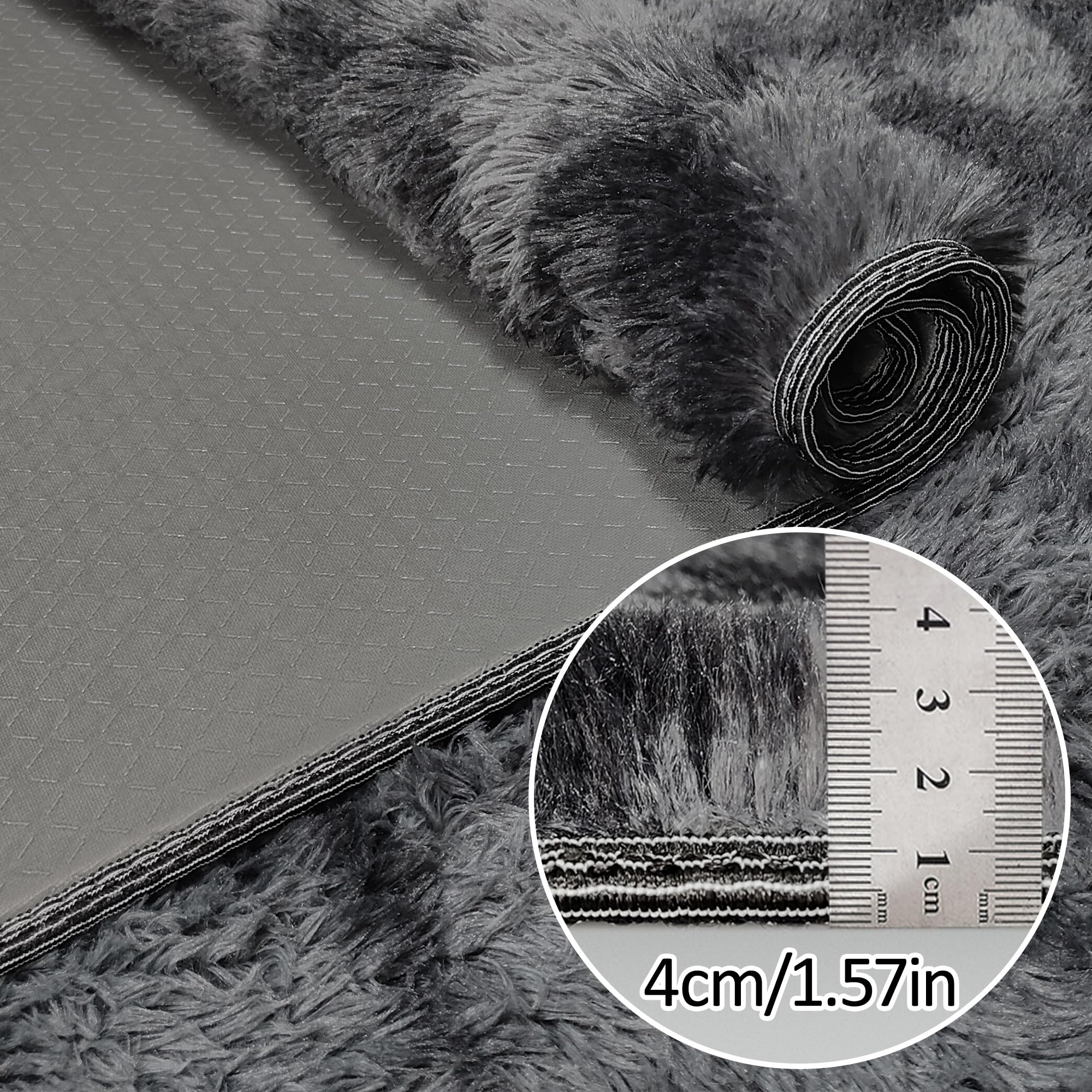 JiaoBaba Tie-Dyed Runner Rug for Bedroom Black Grey 2x5ft Fluffy Area Rug Bedside Runner Rug for Kids Room Boys Teens Nursery Baby Living Room Dorm Home Decor Carpets