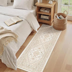 zesthome 2x6 Runner Rug Non Slip,Washable Hallway Runner Rug,Beige