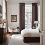 Coffee Brown Linen Curtains for Living Room 126 Inches Long Light Filtering Semi Sheer Curtain Back Tab Modern Rustic Home Decor Neutral Drapes Floor to Ceiling High Window for Bedroom 52x126,2 Panels