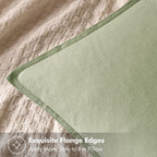MIULEE Decorative Linen Euro Sham Pillow Covers 24x24 Light Green