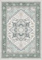 OPPODREAM Soft 10x14 Area Rugs, Washable Rugs 10x14 with Non Slip Backing, Low-Pile Faux Cashmere 10 x 14 Carpet, Green