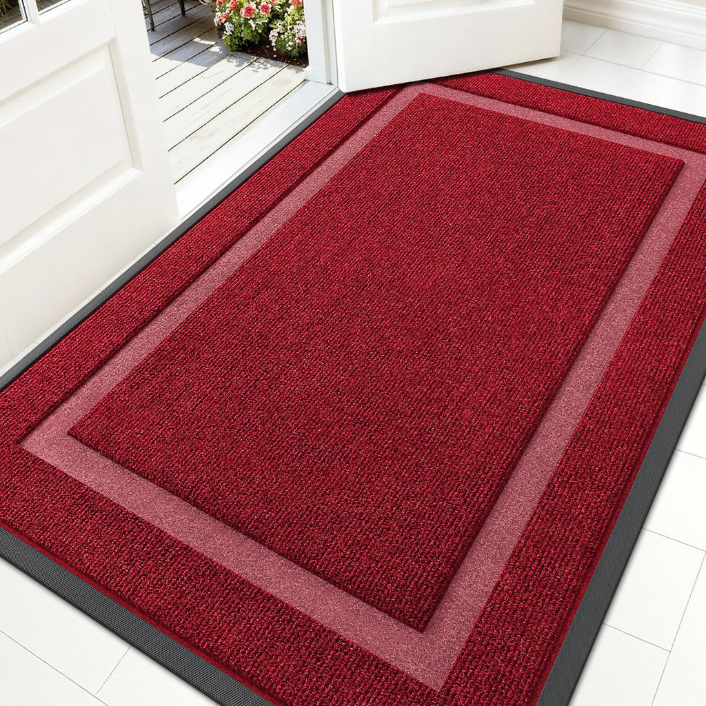 OLANLY Front Door Mat Outside 59x30, All-Season Heavy-Duty Rubber Doormat