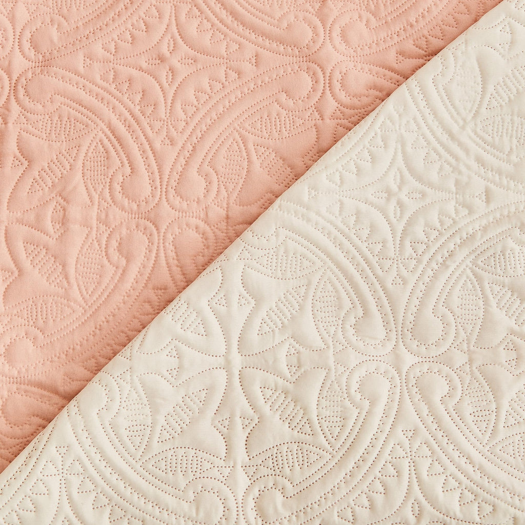 Great Bay Home Reversible Loveseat Cover - Washable Slipcover Furniture Protector with Elastic Straps - Perfect for Kids & Pets - Quilted & Stitched Detail (Dusty Rose/Taupe)