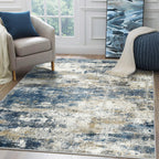 BEIMO 5x7 Area Rugs for Bedroom, Navy Beige Washable Abstract Non Slip Rug