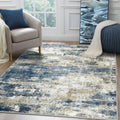 BEIMO 5x7 Area Rugs for Bedroom, Navy Beige Washable Abstract Non Slip Rug