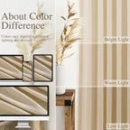Nanspring Tan Semi Sheer Curtains 72 Inches Long for Bedroom Back Tab Rod Pocket Light Filtering Privacy Drapes Cotton Linen Textured Farmhouse Living Room Curtain 52X72 Inches,2 Panels