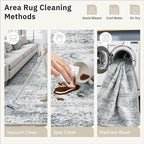 12x15 Washable Area Rug Gray Neutral Abstract Living Room Large Carpet Non Slip Bedroom Indoor Office Dining Room Low Pile Thin Grey Rug