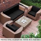 Outdoor Cushion Covers Set,8PCS Patio Furniture Couch Seat Slipcovers, Replacement for Sofa Sectional Chair(Cover，Only)