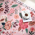 Rugcomf Round Rug 6ft Washable Circle Rug Non Slip Low Pile Boho Floral Small Circular Rug for Bedroom, Bathroom, Entryway, Kids Room, Office, College Dorm(Pink)