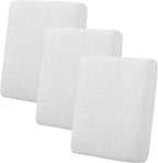 Easy-Going Stretch Individual Chair Couch Cushion Cover Sofa Cushion Furniture Protector Sofa slipcover Soft Flexibility with Elastic Bottom (3-Piece Sofa Cushion Cover, Snow White)