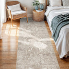 2x5 Washable Hallway Runner Rug - Non Slip Kitchen Runner Rugs with Rubber Backing Vintage Low-Pile Carpet Runners for Entryway Dining Room Laundry Room Home Decor (Beige)