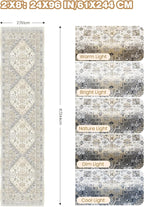 Restydon Runner Rug 2x8 Runners for Hallways Non Slip Washable Rugs, Beige