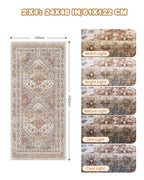 Restydon 2x4 Washable Rug Runner for Bathroom, Entryway Rug, Orange