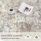 UERMEI 12x18 Area Rug Living Room Rugs Extra Large Brown Grey Carpet