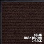Sierra Concepts Front Door Mat X-Large Welcome Floor Mats - Entryway Indoor Outdoor Entrance Doormat, Patio, Porch, Muddy Dog Shoe, Inside Outside Low Profile 48x36in, 2-Pack Dark Brown