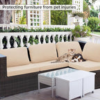 Outdoor Cushion Covers Set,8PCS Patio Furniture Couch Seat Slipcovers, Replacement for Sofa Sectional Chair(Cover，Only)