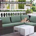 DREAHOTEXTIL 8Pcs Outdoor Cushion Covers, Elastic Patio Cushion Covers