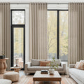 Cobblestone Linen Curtains for Living Room 126 Inches Long Light Filtering Semi Sheer Curtain Back Tab Modern Farmhouse Decor Elegant Drapes Floor to Ceiling High Window for Bedroom 52x126, 2 Panels