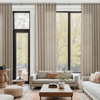 Cobblestone Linen Curtains for Living Room 126 Inches Long Light Filtering Semi Sheer Curtain Back Tab Modern Farmhouse Decor Elegant Drapes Floor to Ceiling High Window for Bedroom 52x126, 2 Panels