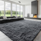 OLANLY 8x11 Machine Washable Large Area Rugs for Living Room, Bedroom, Soft Fluffy Shaggy Bedside Rug, Indoor Floor Carpet for Kids Girls and Boys, Dorms, Nursery, Home Decor Aesthetic, Grey