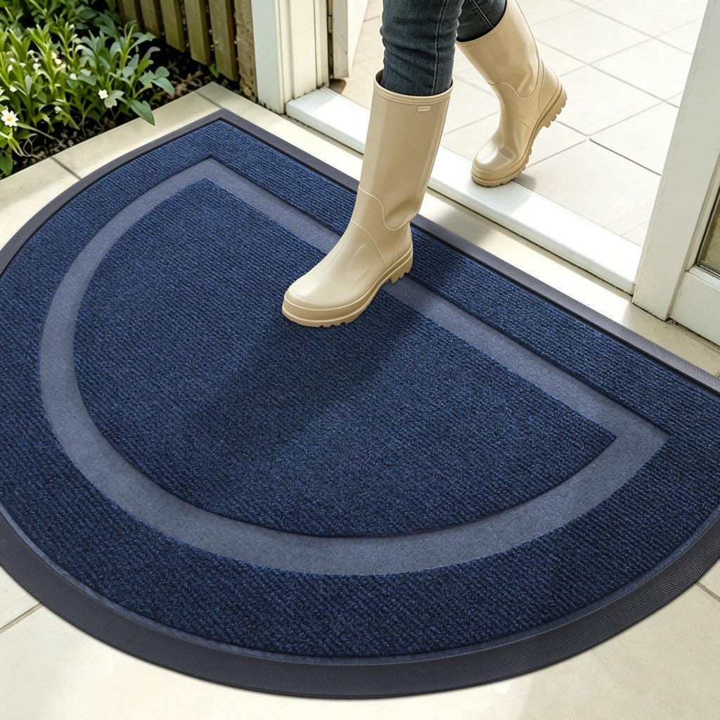 OLANLY Half Circle Front Door Mat Outside 35x23 All-Season Rubber Doormat