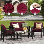 Outdoor Cushion Covers Set,12PCS Patio Furniture Couch Seat Slipcovers, Replacement for Sofa Sectional Chair(Cover，Only)