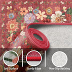 Babovid Red Hallway Runner Rug 2x6 for Bedroom Kitchen
