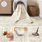 Kitchen Runner Rug Non Slip - 2.5 x 8 Runners for Hallways, Entryway, Bedroom, Washable Runner Rugs for Bathroom, Laundry Room, Low Pile Soft Vintage Area Rug(2.5'x8', Beige/Ivory)