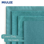 MIULEE Pack of 4 Decorative Outdoor Throw Pillow Covers Linen Waterproof Pillow Covers Summer Farmhouse Cushion Cases for Patio Garden Tent Balcony Couch Sofa 18x18 Inch Turquoise