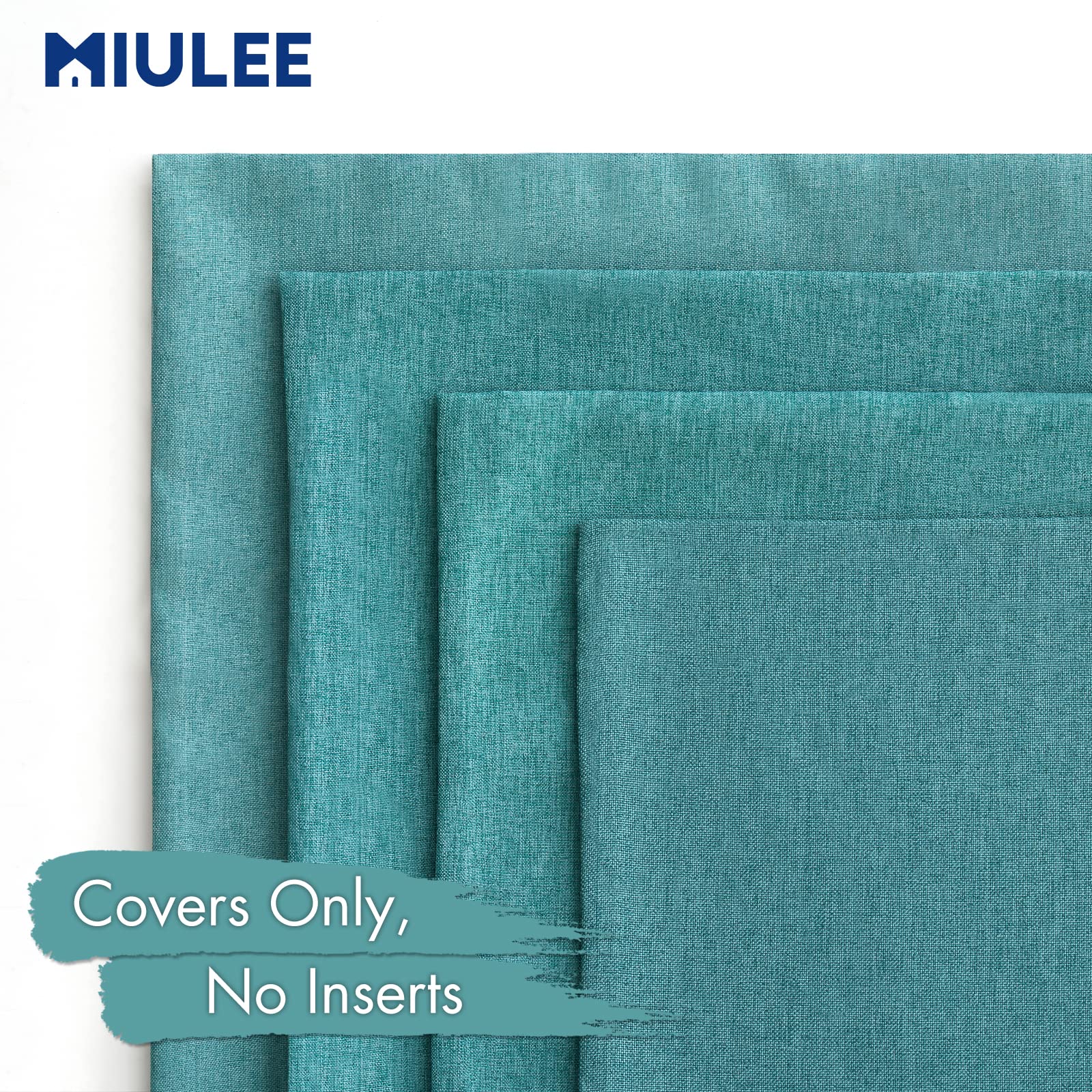 MIULEE Pack of 4 Decorative Outdoor Throw Pillow Covers Linen Waterproof Pillow Covers Summer Farmhouse Cushion Cases for Patio Garden Tent Balcony Couch Sofa 18x18 Inch Turquoise