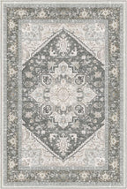 OPPODREAM Soft Area Rugs 5x7, 5x7 Washable Rug with Non Slip Backing, 5 x 7 Faux Cashmere Low-Pile Carpet, Greenish Grey
