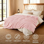 Bedsure Soft King Size Blankets for Bed Coral Pink 108"x90"