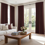 Guken 100% Blackout Curtains 90 Inch Length 2 Panels Set for Living Room Bedroom Back Tab Thermal Insulated Black Out Linen Drapes Room Darkening Reddish Brown,52x90