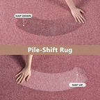 FinRèc 5x7 Washable Area Rugs for Bedroom Living Room, Low Pile Thin Rug Solid Color, Non-Slip Carpet Indoor for Home Decor (Red)