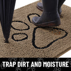 Smiry Dog Door Mat for Muddy Paws, Absorbent Non Slip Dirt Trapper, 47x32