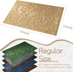 Beige Leaves Outdoor Indoor Entrance Door mat, Absorbent Durable Heavy Duty Welcome Front Door Mat,Thick Natural Rubber Back,Easy Clean Entryway Mat 47x32 Inch, Low Profile
