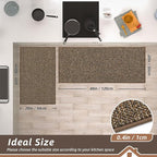 BEQHAUSE Kitchen Rugs and Mats 2PCS, Non-Slip Kitchen Mats for Floor, Absorbent and Stain Resistant Kitchen Runner, Machine Washable Rugs for Kitchen, Laundry & Sink, 20"x32"+20"x48", Brown