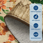 GarveeHome Floral Rug 2.5x8 Runners for Hallways, Boho Kitchen Runner Rugs Non Slip Bath Runners, Vintage Washable Runner Rug for Bedroom, Soft Long Rugs for Entryway Bathroom Laundry Dorm, Beige