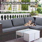 8Pcs Outdoor Cushion Covers, Patio Cushion Covers,Stretch Elastic Slipcovers, Replacement Washable & Reusable Furniture Protector for Patio Couch,Thick Jacquard Fabric(Grey, Cover Only)
